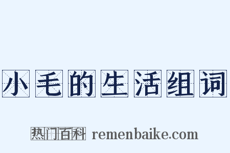 小毛的生活组词是什么意思的图片